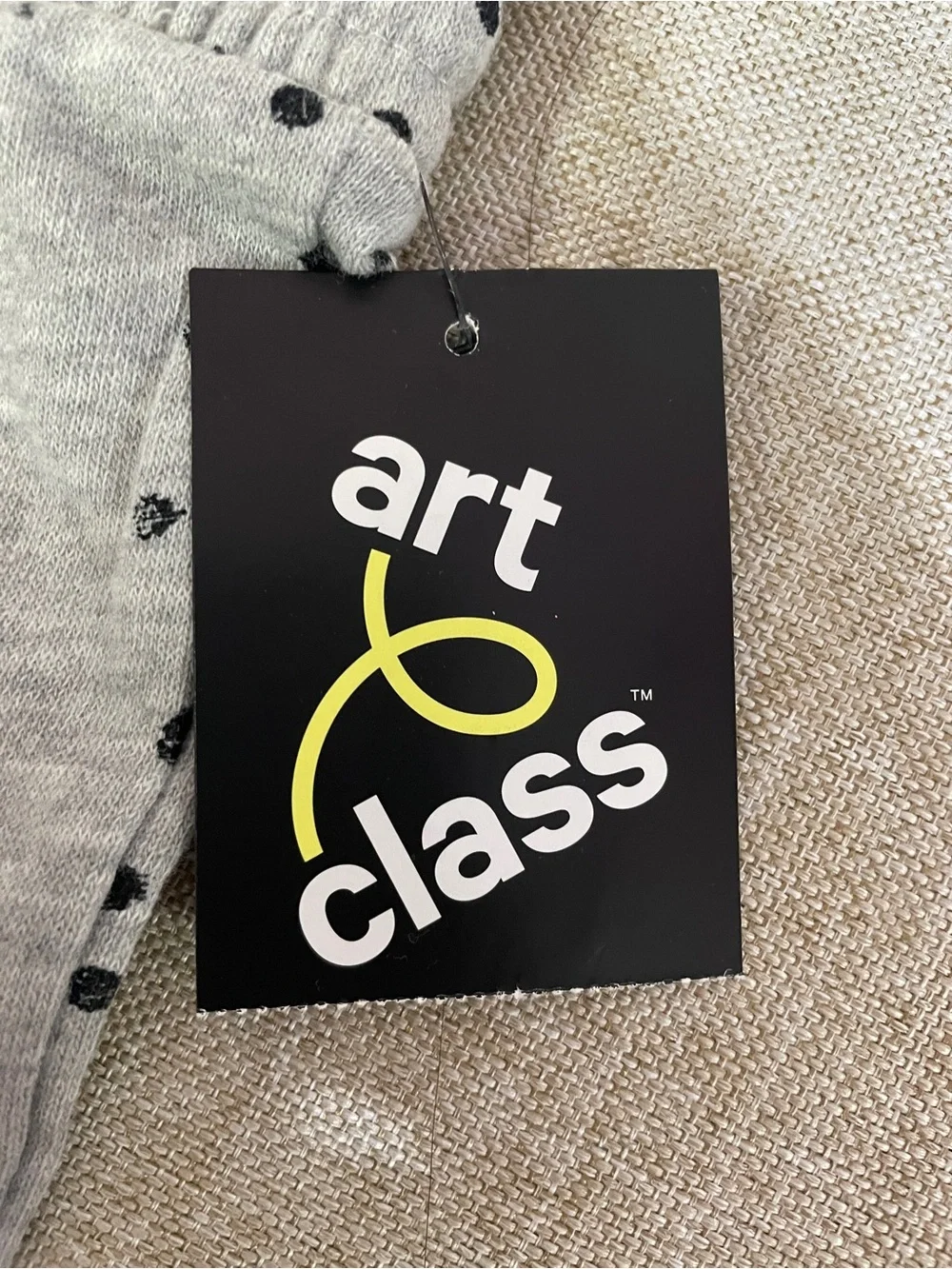 art class Grey Jogger Pants with Black Polka Dots